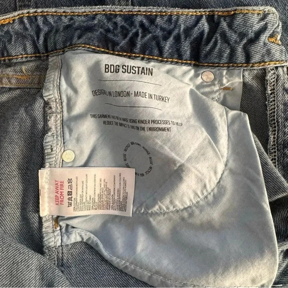 BDG Sustain Blue Mom Jeans Denim Distressed High Waisted W 30 - Picture 9 of 10